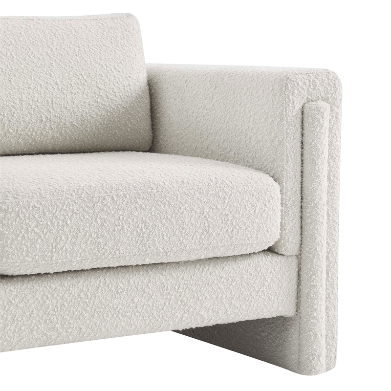 Modway Visible Upholstered Modern Boucle Fabric Armchair in Ivory