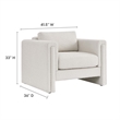 Modway Visible Upholstered Modern Boucle Fabric Armchair in Ivory