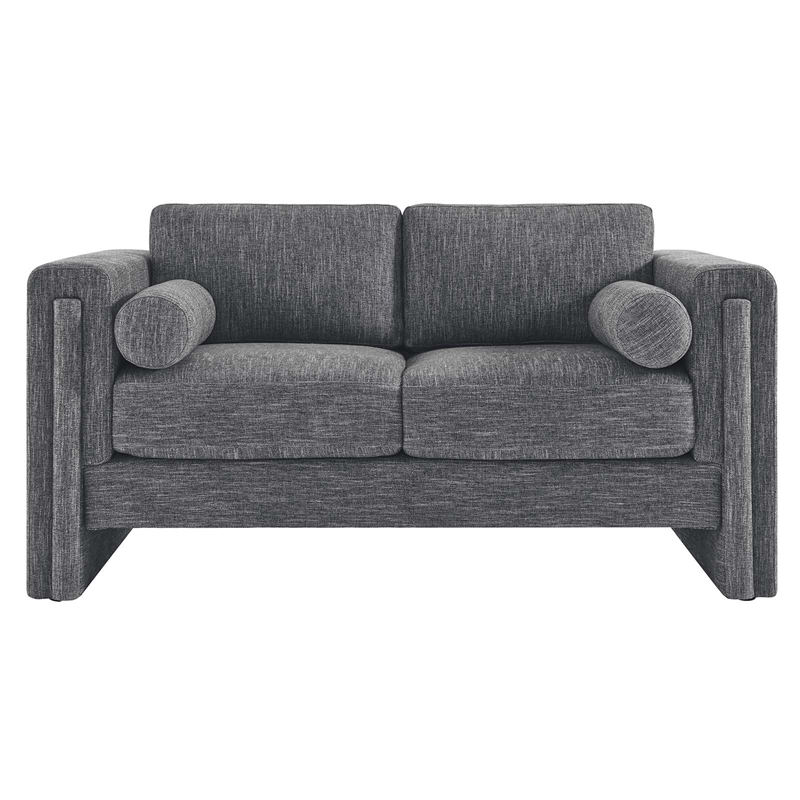 Modway Visible Upholstered Modern Polyester Fabric Loveseat in Gray