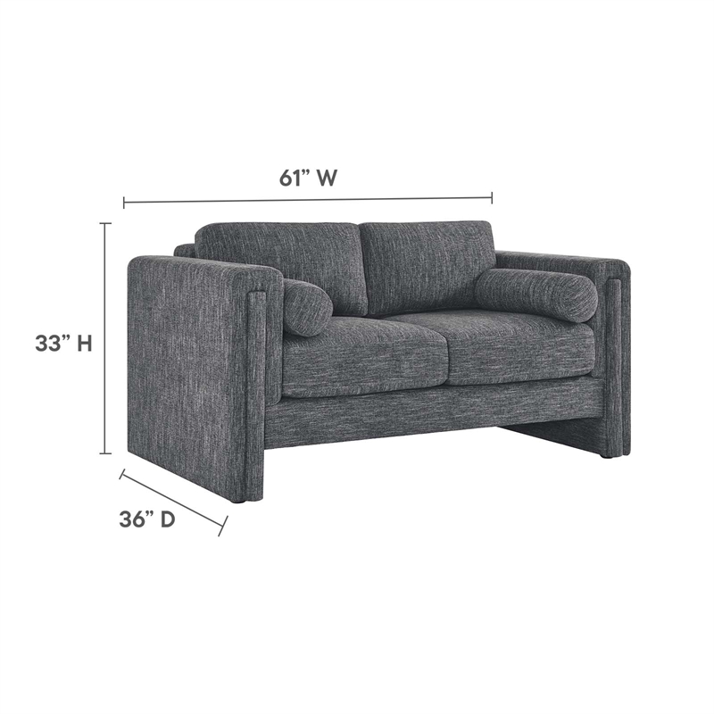 Modway Visible Upholstered Modern Polyester Fabric Loveseat in Gray