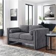 Modway Visible Upholstered Modern Polyester Fabric Loveseat in Gray
