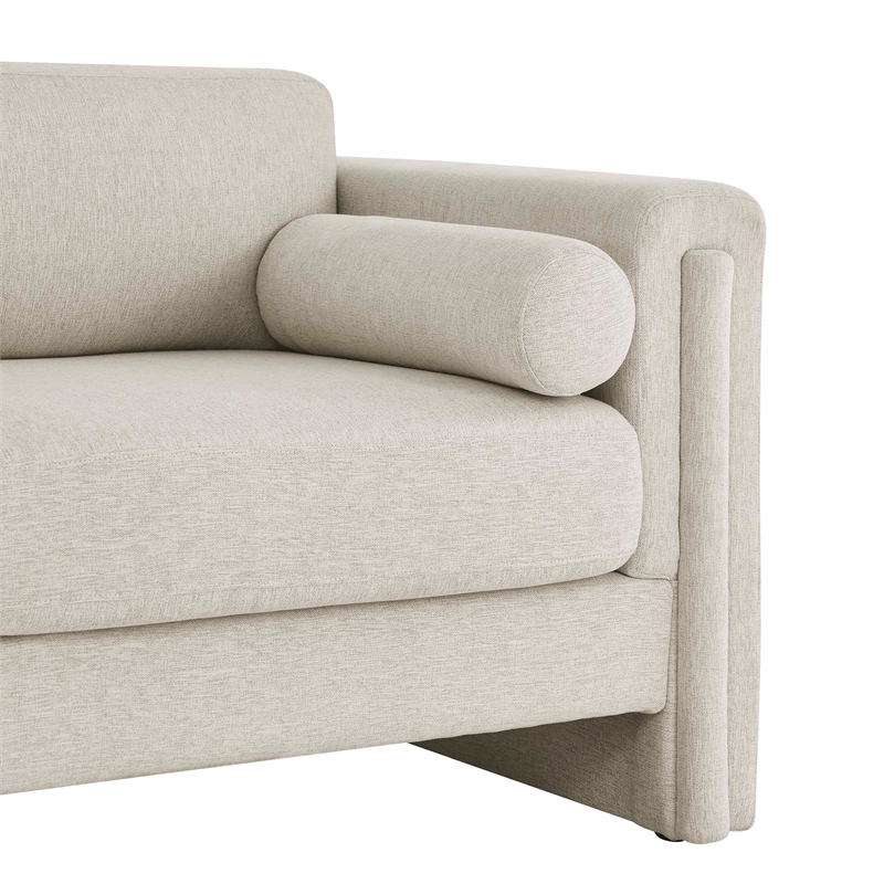 Modway Visible Upholstered Modern Polyester Fabric Loveseat in Ivory