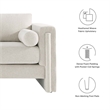 Modway Visible Upholstered Modern Polyester Fabric Loveseat in Ivory