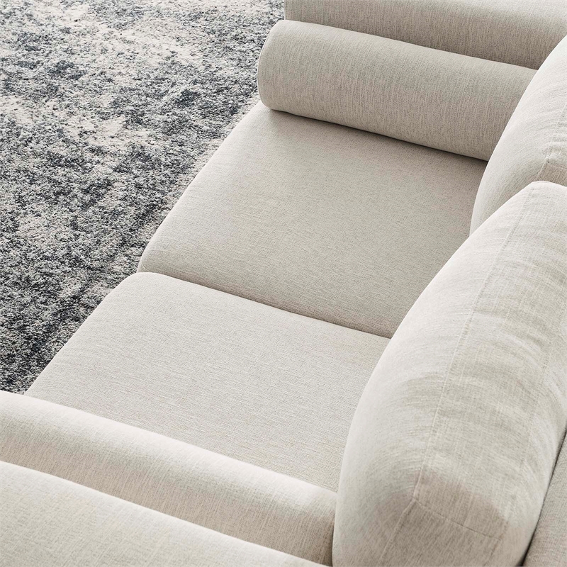 Modway Visible Upholstered Modern Polyester Fabric Loveseat in Ivory