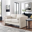Modway Visible Upholstered Modern Polyester Fabric Loveseat in Ivory