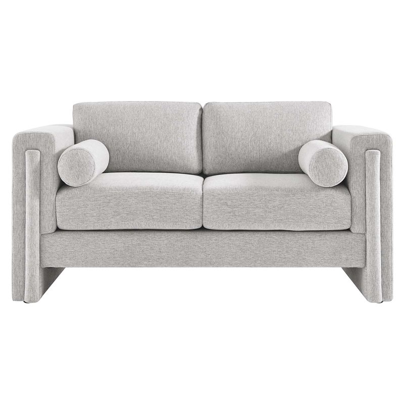 Modway Visible Upholstered Modern Polyester Fabric Loveseat in Light Gray