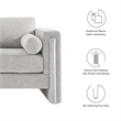 Modway Visible Upholstered Modern Polyester Fabric Loveseat in Light Gray