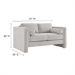 Modway Visible Upholstered Modern Polyester Fabric Loveseat in Light Gray
