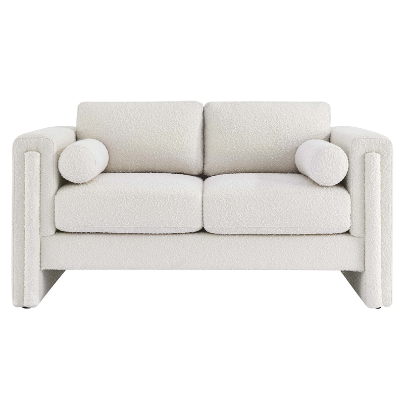 Modway Visible Upholstered Modern Boucle Fabric Loveseat in Ivory
