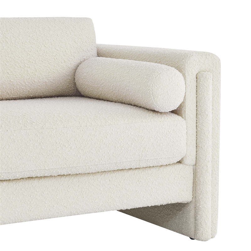 Modway Visible Upholstered Modern Boucle Fabric Loveseat in Ivory
