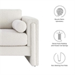 Modway Visible Upholstered Modern Boucle Fabric Loveseat in Ivory