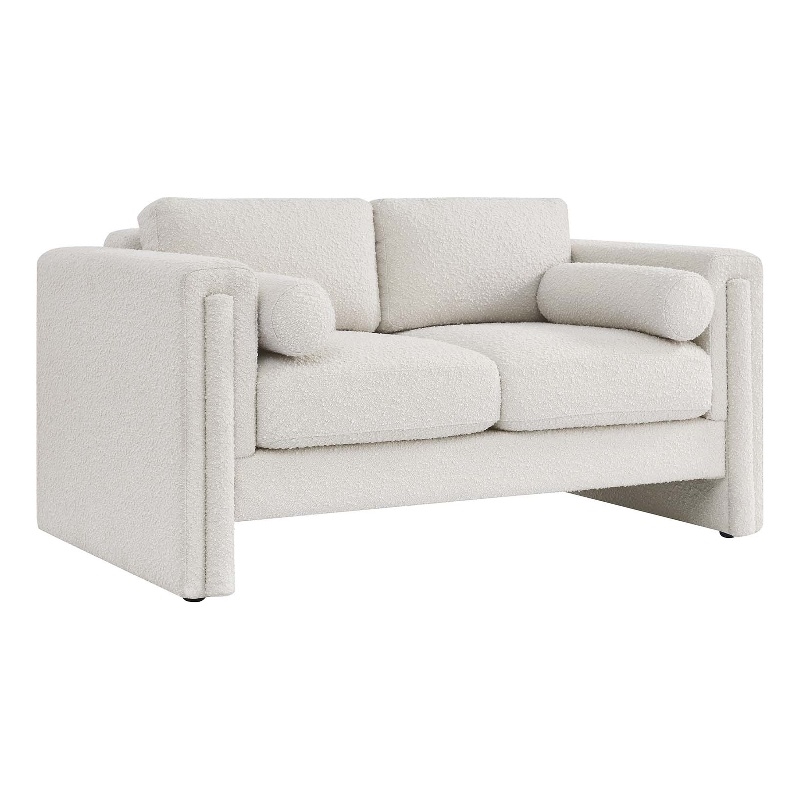 Modway Visible Upholstered Modern Boucle Fabric Loveseat in Ivory