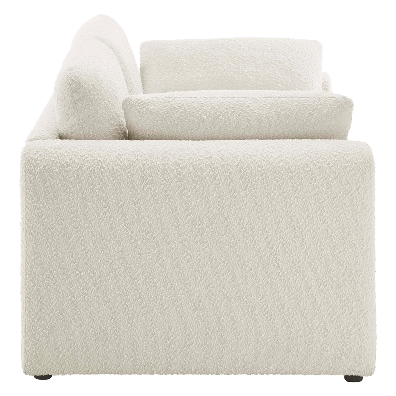 Modway Waverly Upholstered Modern Boucle Fabric Sofa in Ivory