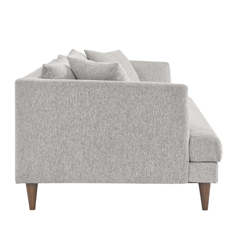 Modway Zoya Upholstered Polyester Fabric Sofa with Tapered Legs in Light Gray