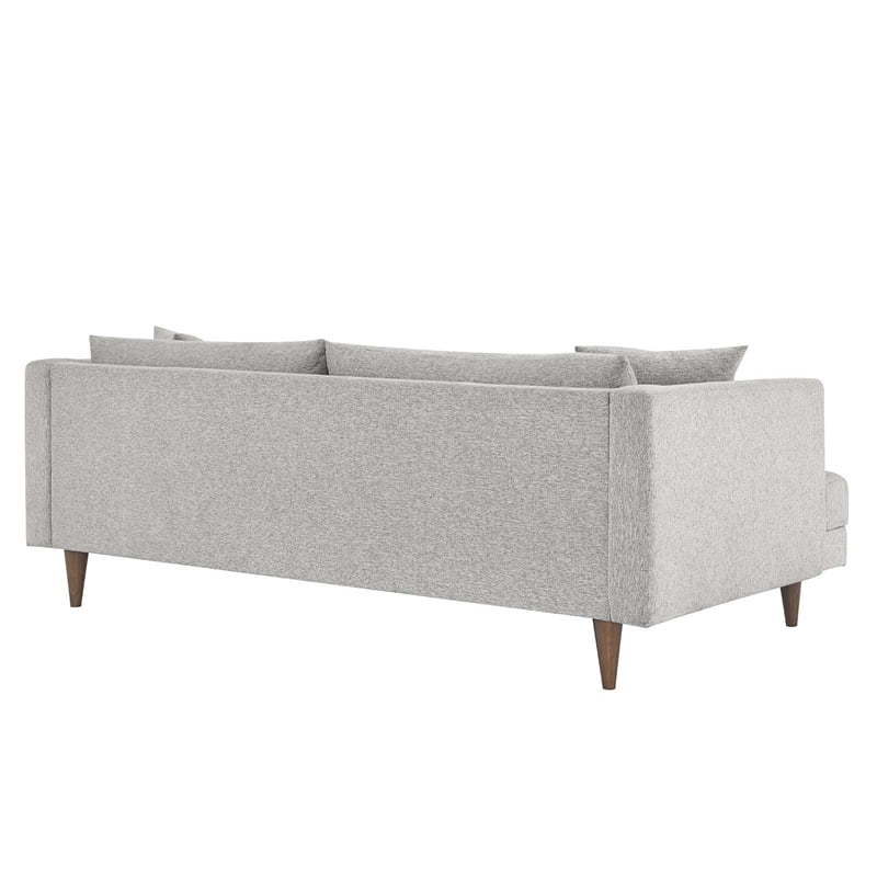 Modway Zoya Upholstered Polyester Fabric Sofa with Tapered Legs in Light Gray