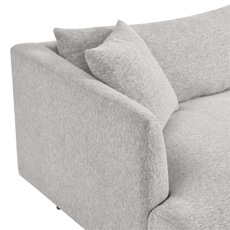 Modway Zoya Upholstered Polyester Fabric Sofa with Tapered Legs in Light Gray