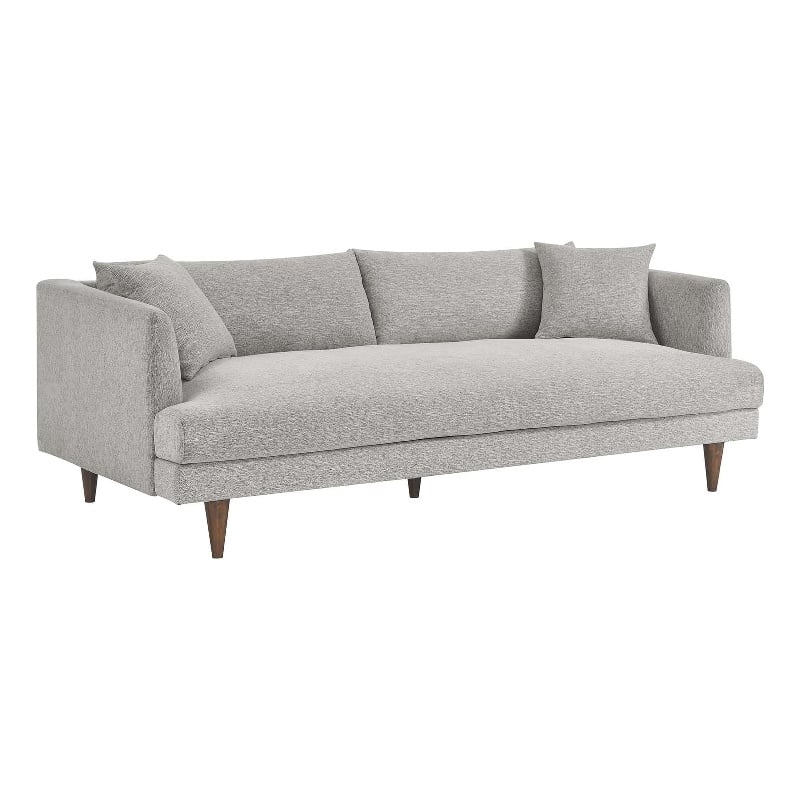 Modway Zoya Upholstered Polyester Fabric Sofa with Tapered Legs in Light Gray