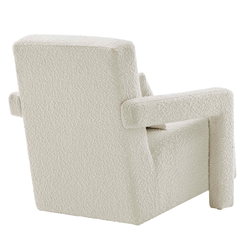 Modway Mirage Upholstered Modern Boucle Fabric Armchair in Ivory