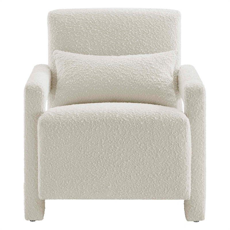 Modway Mirage Upholstered Modern Boucle Fabric Armchair in Ivory