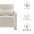Modway Mirage Upholstered Modern Boucle Fabric Armchair in Ivory