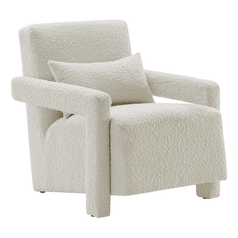 Modway Mirage Upholstered Modern Boucle Fabric Armchair in Ivory