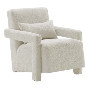 Modway Mirage Upholstered Modern Boucle Fabric Armchair in Ivory