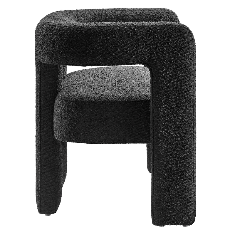 Modway Kayla Upholstered Modern Boucle Fabric Loveseat in Black