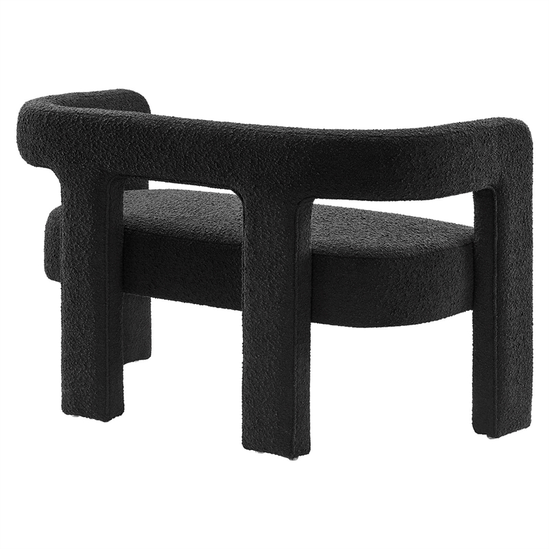 Modway Kayla Upholstered Modern Boucle Fabric Loveseat in Black