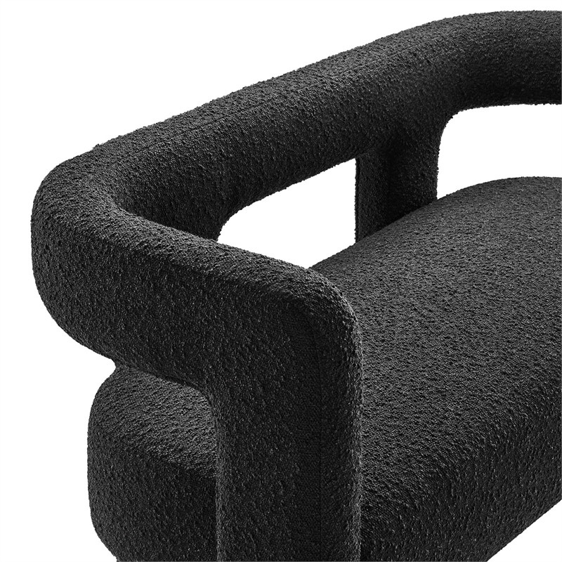 Modway Kayla Upholstered Modern Boucle Fabric Loveseat in Black