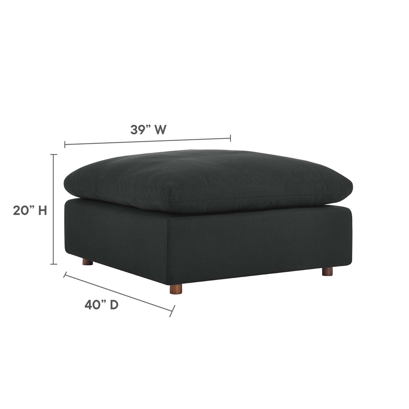 Modway Commix Upholstered Fabric & Solid Wood Sectional Sofa in Black