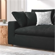 Modway Commix Upholstered Fabric & Solid Wood Sectional Sofa in Black