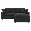 Modway Commix Upholstered Fabric & Solid Wood Sectional Sofa in Black