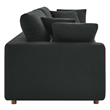Modway Commix Upholstered Fabric & Solid Wood Sectional Sofa in Black