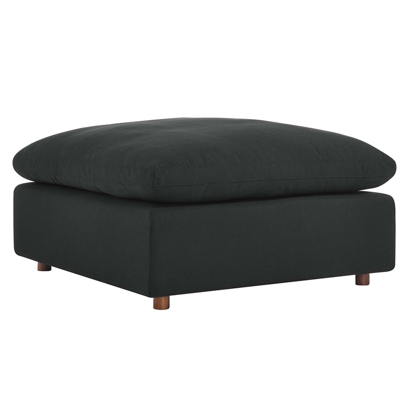 Modway Commix Upholstered Fabric & Solid Wood Sectional Sofa in Black