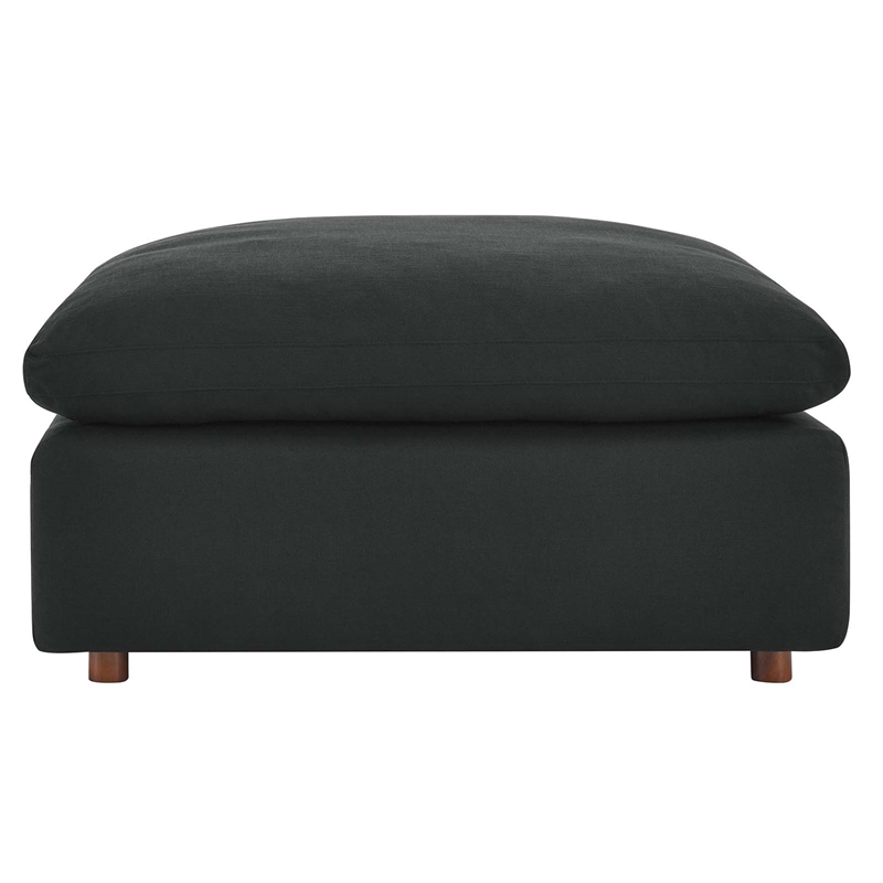Modway Commix Upholstered Fabric & Solid Wood Sectional Sofa in Black