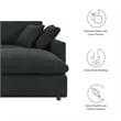 Modway Commix Upholstered Fabric & Solid Wood Sectional Sofa in Black