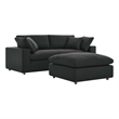 Modway Commix Upholstered Fabric & Solid Wood Sectional Sofa in Black