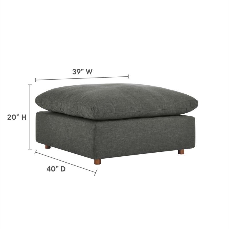 Modway Commix Upholstered Fabric & Solid Wood Sectional Sofa in Gray