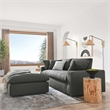 Modway Commix Upholstered Fabric & Solid Wood Sectional Sofa in Gray