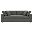 Modway Commix Upholstered Fabric & Solid Wood Sectional Sofa in Gray