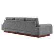 Modway Oasis Upholstered Fabric Sofa with Bolster Armrests in Gray