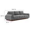 Modway Oasis Upholstered Fabric Sofa with Bolster Armrests in Gray