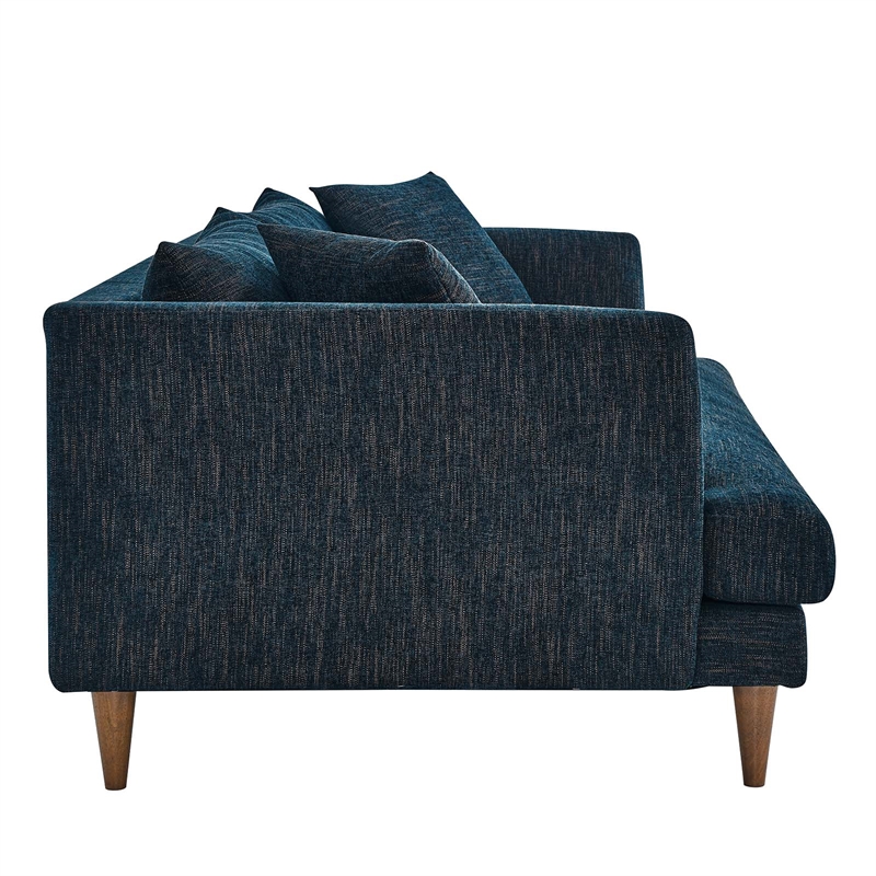 Modway Zoya Upholstered Polyester Fabric Sofa with Tapered Legs in Navy