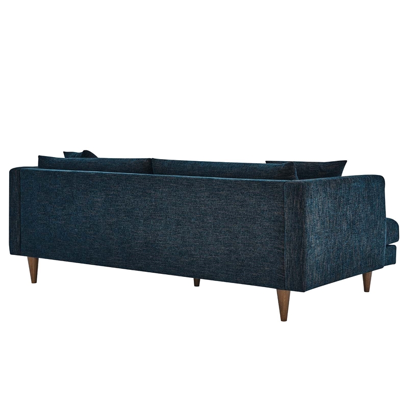 Modway Zoya Upholstered Polyester Fabric Sofa with Tapered Legs in Navy