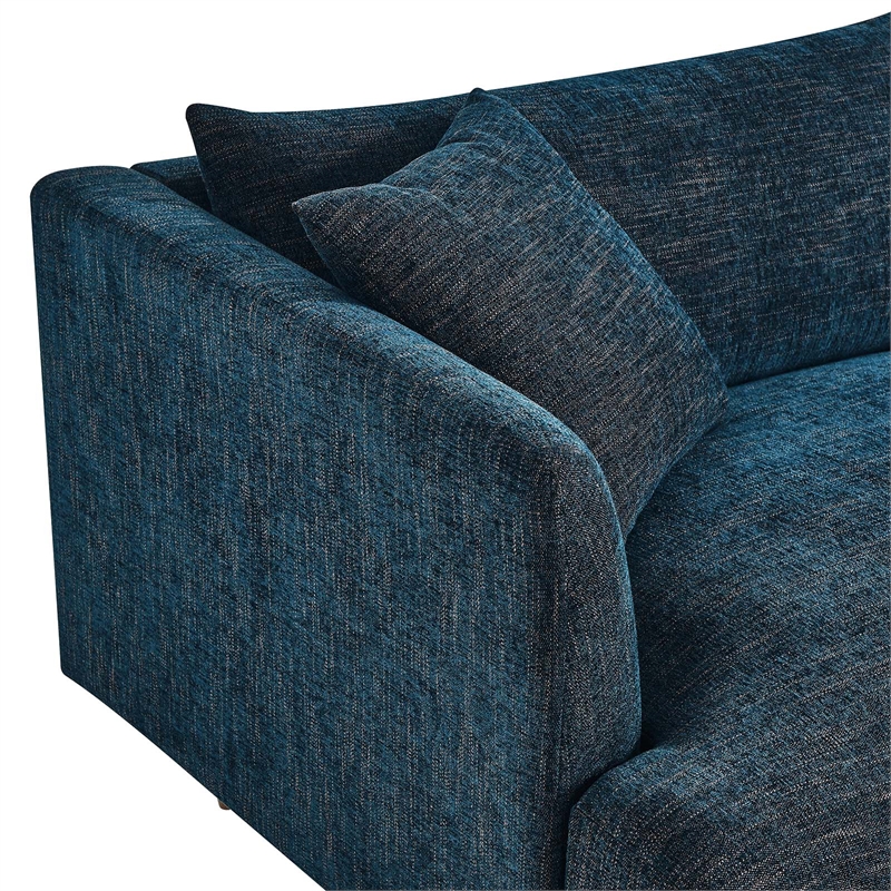Modway Zoya Upholstered Polyester Fabric Sofa with Tapered Legs in Navy