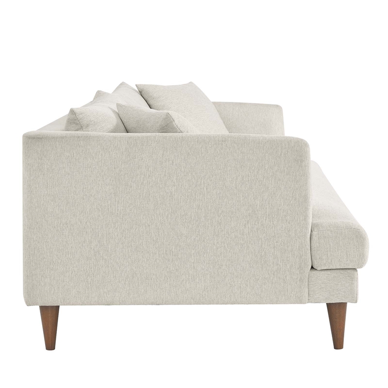 Modway Zoya Upholstered Polyester Fabric Sofa with Tapered Legs in Ivory