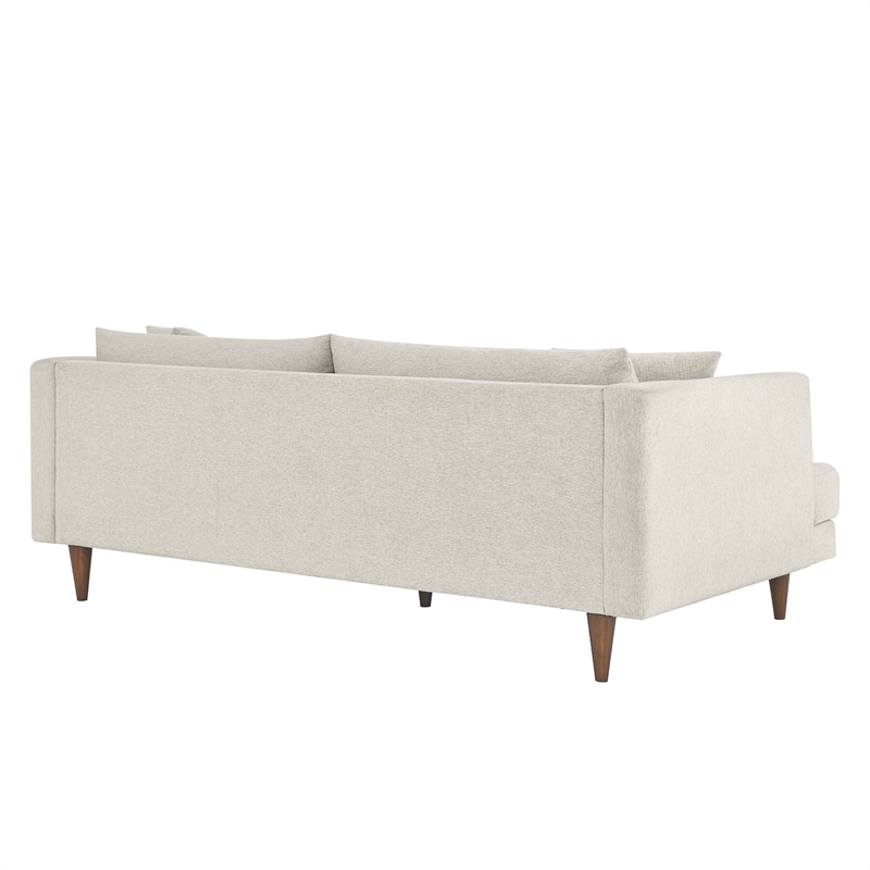 Modway Zoya Upholstered Polyester Fabric Sofa with Tapered Legs in Ivory