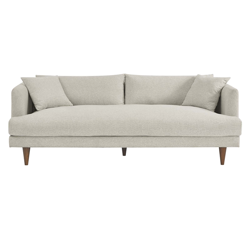 Modway Zoya Upholstered Polyester Fabric Sofa with Tapered Legs in Ivory