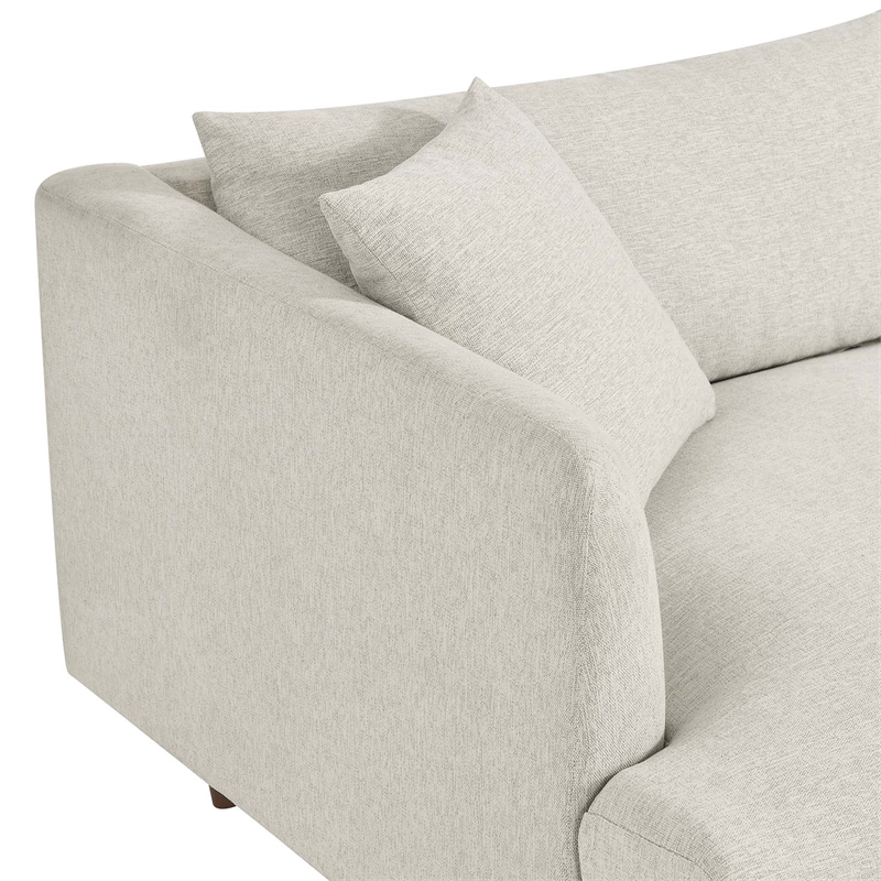 Modway Zoya Upholstered Polyester Fabric Sofa with Tapered Legs in Ivory