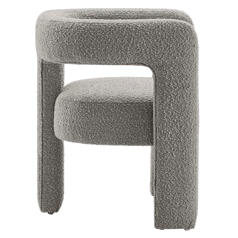 Modway Kayla Upholstered Modern Boucle Fabric Armchair in Light Gray